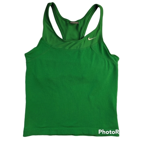 Green Nike Dri-Fit racer back workout tank Medium 8/10 - Picture 1 of 7